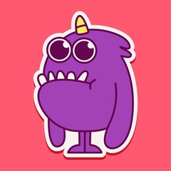 Fototapeta premium cute monster cartoon doodle design for coloring, backgrounds, stickers, logos, symbol, icons and more