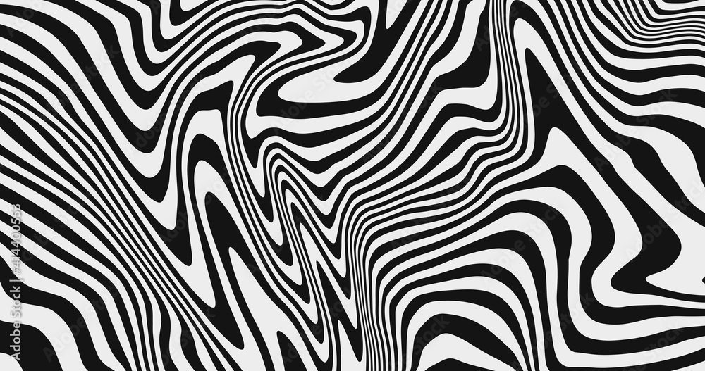 Leinwandbilder abstract distorted wavy stripes pattern vector design. optical illusion waves background.