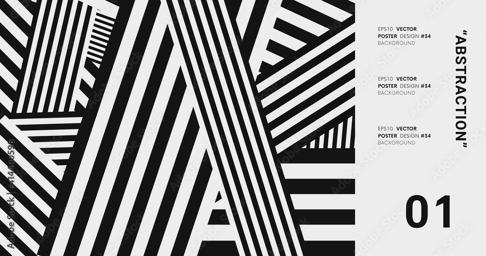 Poster Abstract modern background with stripes. Striped pattern vector design.