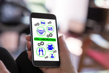 Collaboration concept on a smartphone