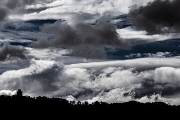 clouds in the mountains