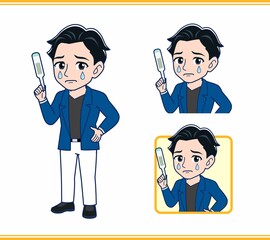 Young man in a blue jacket