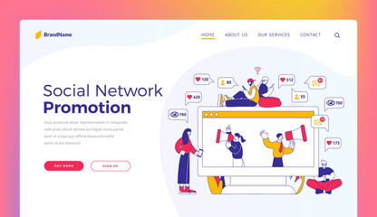 People browsing advertisement campaign in social media