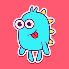 cute monster cartoon doodle design for coloring, backgrounds, stickers, logos, symbol, icons and more