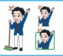 Young man in a blue jacket