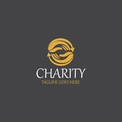 Charity logo design template. Vector illustration