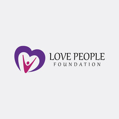 Love people logo design template. Vector illustration