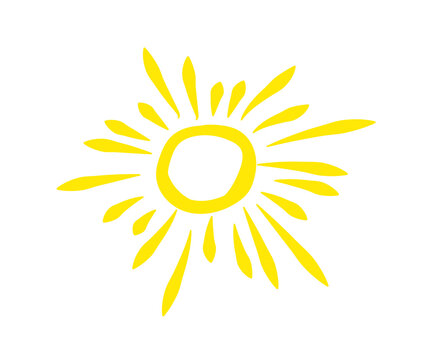 Sun on a white background. Symbol. Vector illustration.