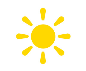 Sun on a white background. Symbol. Vector illustration.