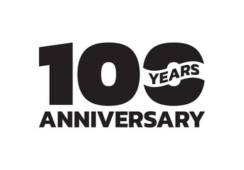 100 years anniversary logo. 100th birthday icon or badge design. Vector illustration.