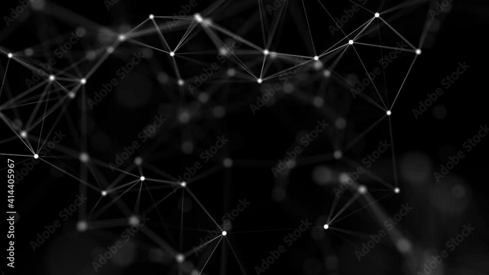 Poster abstract background with moving dots and lines. network connection structure. futuristic illustratio
