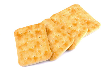 Crispy cracker isolated on white background