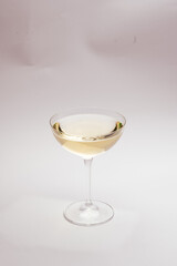 champagne on white background