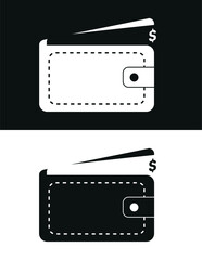 Vector image. Icon of a leather wallet.