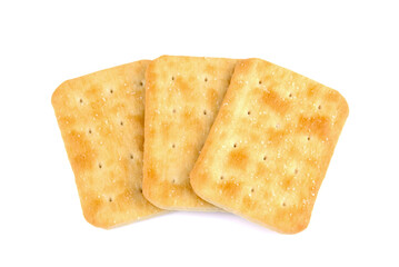Crispy cracker isolated on white background