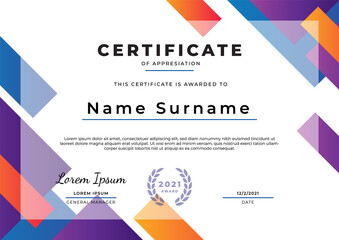 Abstract certificate design template, can be used for event, graduation, appreciation, attendance, etc.