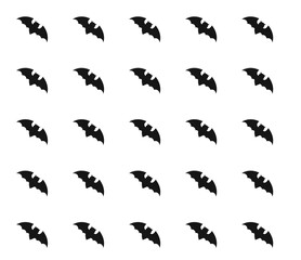 Fototapeta na wymiar Pattern. Black bats on a white background. 