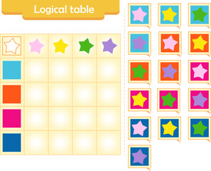 Fototapeta premium Logic puzzle game for children. Fill in empty cells. Reusable game