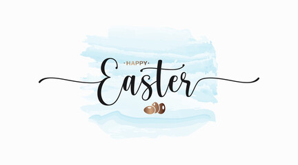 Easter watercolor card on white design background - 414411143