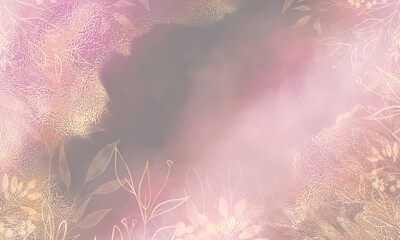 Design mit Effekten - Farbauftrag mit verschiedenen Schattierungen und Blätterornamenten