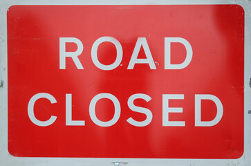 Fototapeta premium October 2014- Road Closed Sign, London