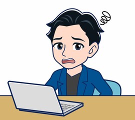 Young man in a blue jacket