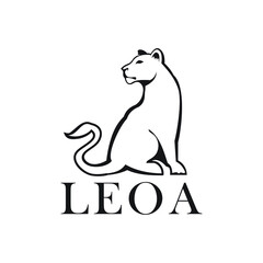 leoa female line zoo wild animal lioness line logo exclusive design inspiration
