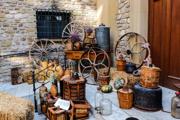 Traditional objects at a craft fair