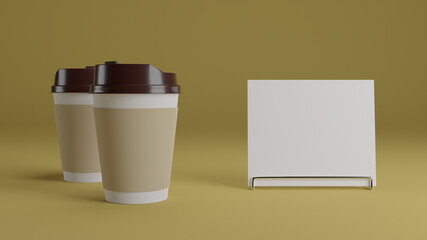 Beverage cup mockup 3D template