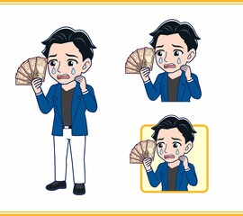 Young man in a blue jacket