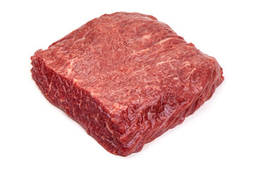 Raw beef meat, isolated on white background
