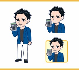 Young man in a blue jacket