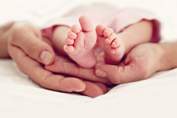 Feet of a newborn baby