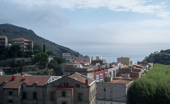 The small town of Portbou on the Mediterranean coast in the north-east of Spain in Catalonia.
