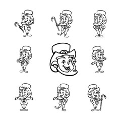 Lineart Saint Patrick Day Illustration