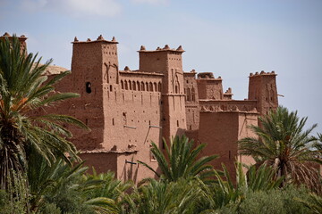 MOROCCO - AIT BEN HADDOU, Fortified village, ancient architecture of southern Morocco, made up of a group of buildings built in 1600 with organic materials, including a rich red mud.