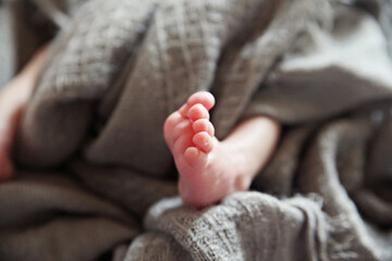 Feet of a newborn baby