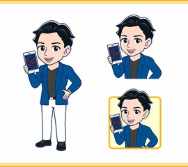 Young man in a blue jacket