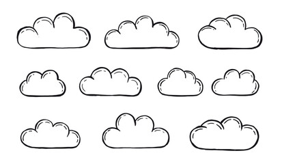 Clouds set, Sky, Vector illustration 