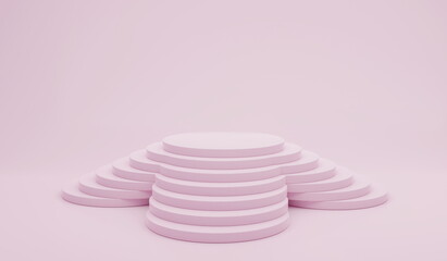 Abstract background pink color. minimal style for product branding. Mock up scene with empty space. 3d render