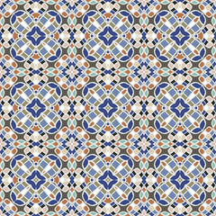 Creative trendy color abstract geometric pattern in white black blue orange, vector seamless, can be used for printing onto fabric, interior, design, textile