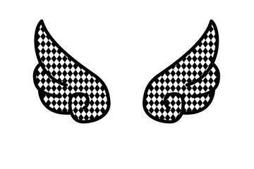 silhouette of a black and white wings 