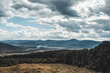 Carpathian mountains. Ukraine. Sunny sky, clouds. Beautiful nature