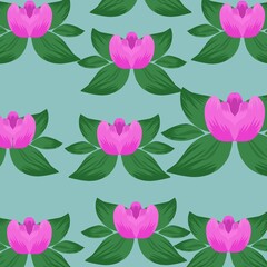 Fototapeta na wymiar Vector graphic illustration, green flower and leaf background, suitable for book covers, social media, etc.