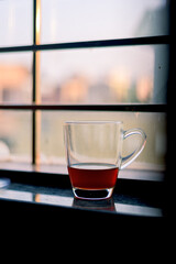 Coffee cup by the window