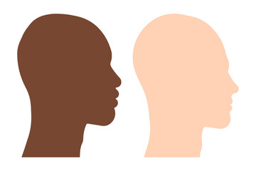 Vector Silhouette of two heads