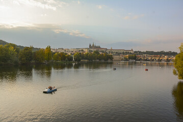 Charles Bridge over the Vltava river in Prague, the Czech Republic