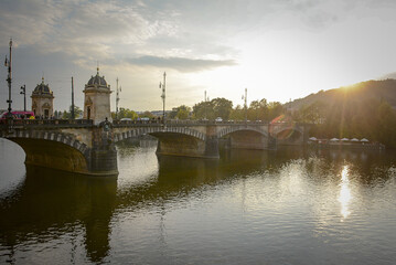 Charles Bridge over the Vltava river in Prague, the Czech Republic