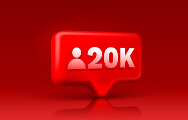 Thank you followers peoples, 20k online social group, happy banner celebrate, Vector
