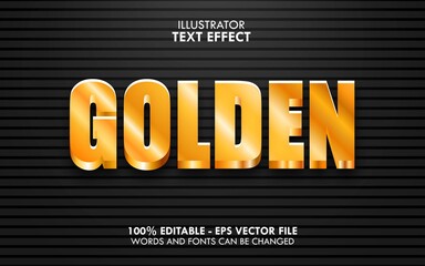 3D Golden style editable text effect Premium Vector